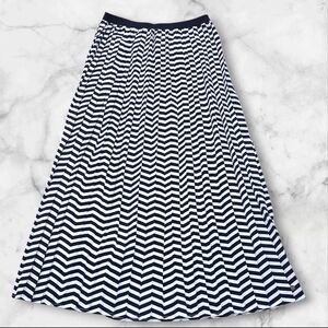Tommy Girl Navy & White Chevron Maxi Skirt Size Small (S) D38
